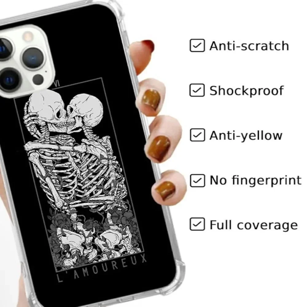 Kissing Skull Couple Case Compatible with iPhone 12 & 12 Pro. New. NWT.